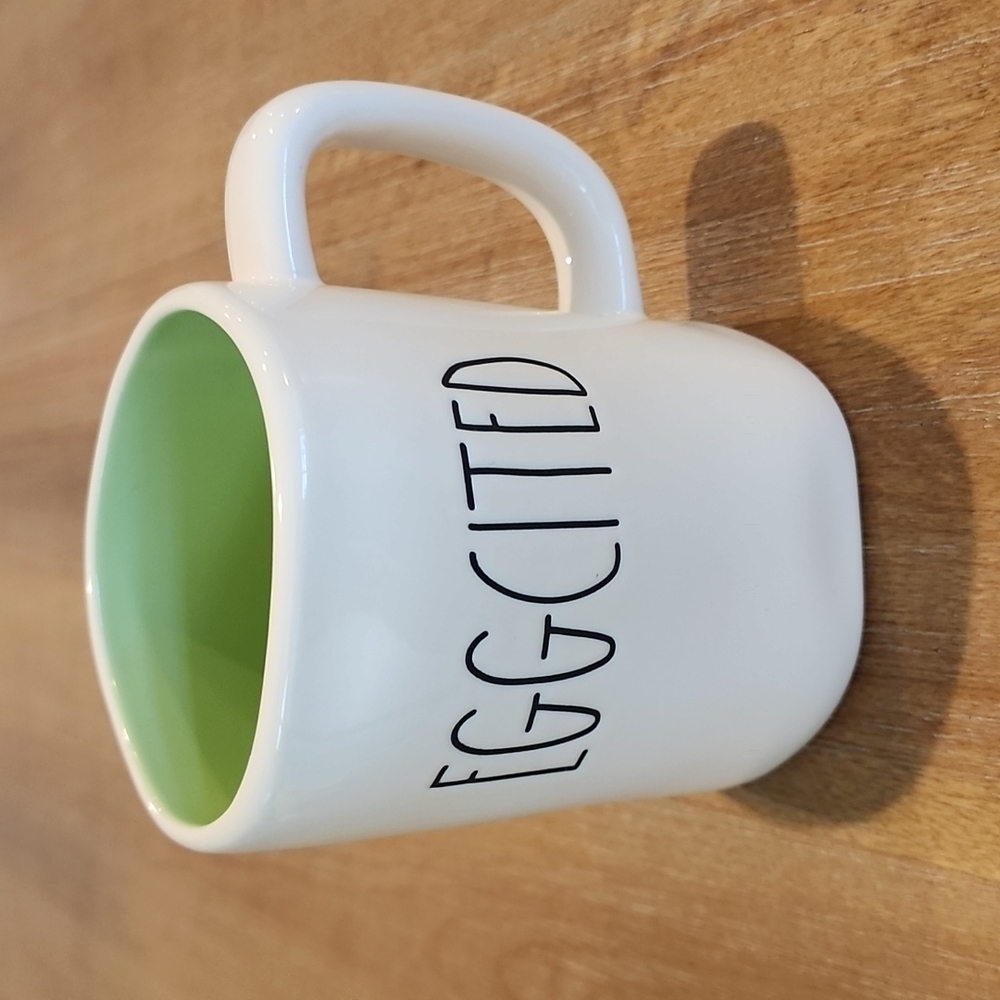 Rae Dunn “EGGCITED” Mug